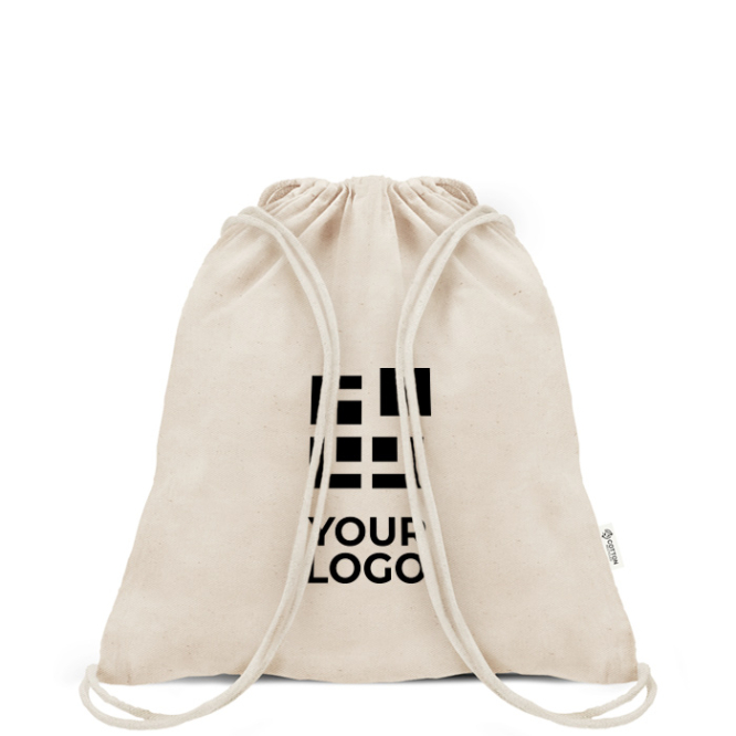 Kordelzug Rucksack aus recycelten Materialien 140 g/m²