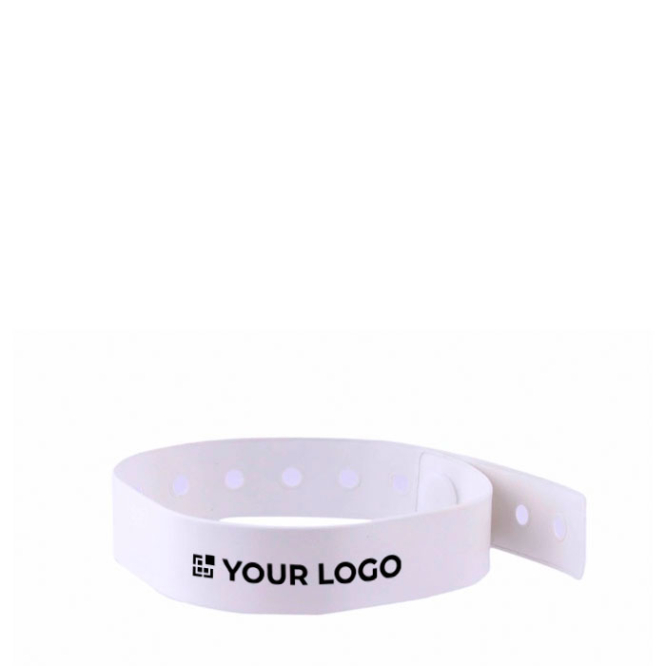 Dünnes Vinyl-Armband für den Einlass von Festivals und Events Ansicht mit Druckbereich