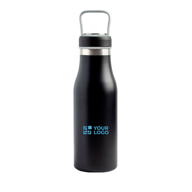 Thermoflasche mit Fach am Deckel und Tragegriff, 510 ml Ansicht mit Druckbereich