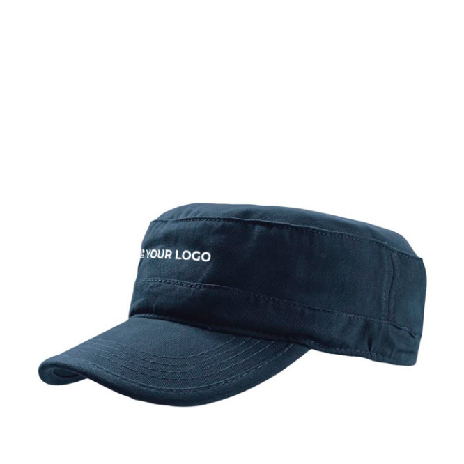 Cap im Militärstil mit Klettverschluss aus Baumwolle, 235 g/m2 Ansicht mit Druckbereich
