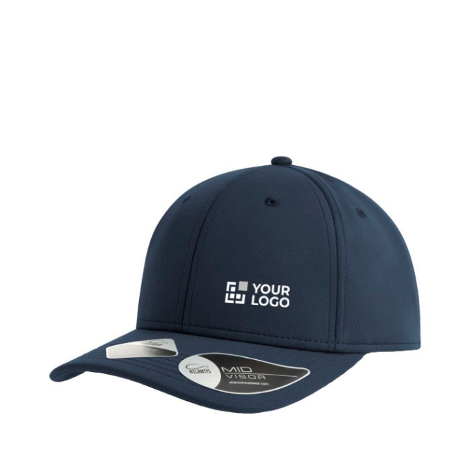 Basecap aus recyceltem Polyester mit Klettverschluss, 255 g/m2 Ansicht mit Druckbereich