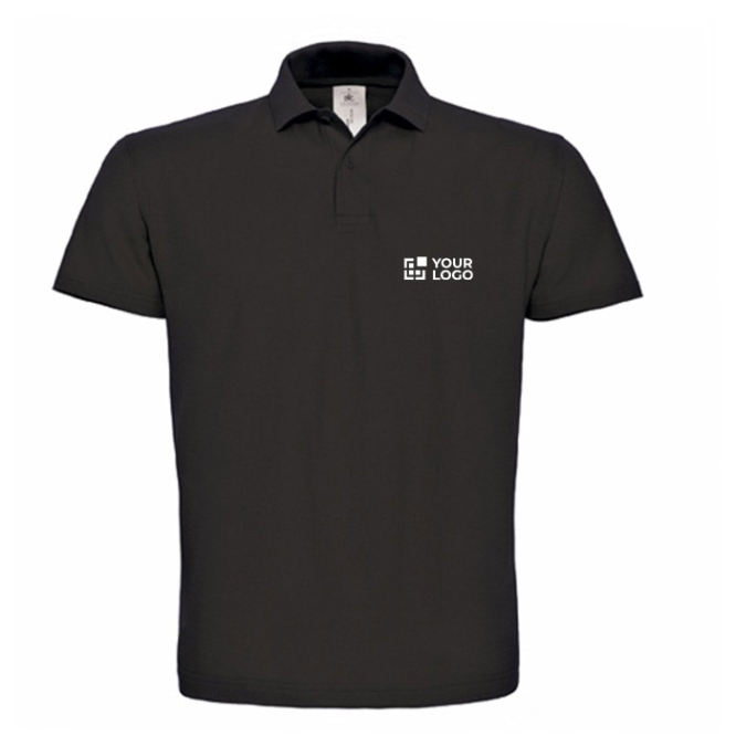 Herren-Poloshirt aus Piqué-Baumwolle mit 2 Knöpfen, 180 g/m2, B&C Ansicht mit Druckbereich