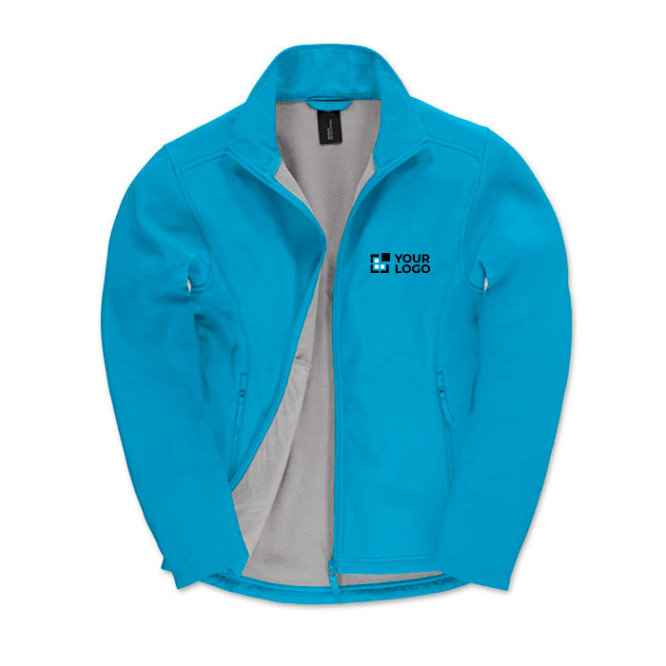 Herren-Softshelljacke aus Polyester-Stretch, 300 g/m2, B&C Ansicht mit Druckbereich