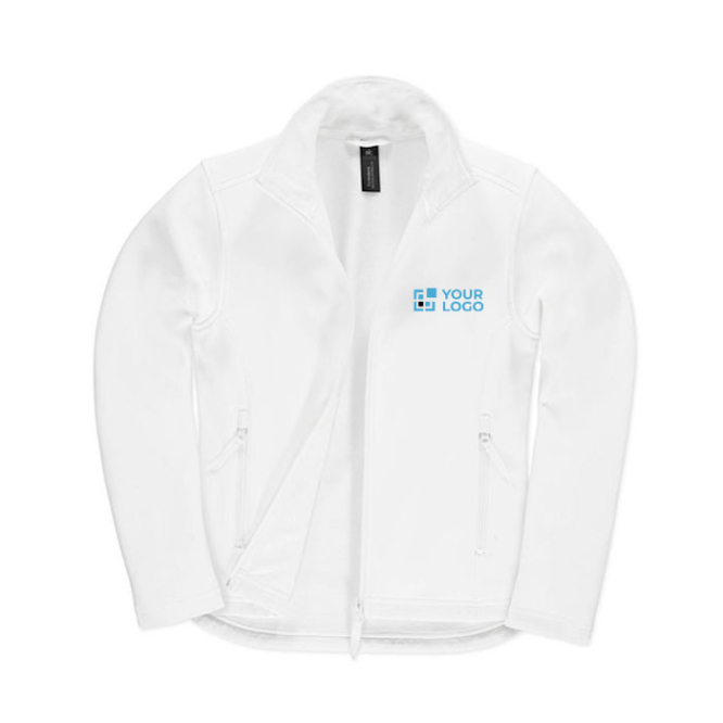 Damen-Softshelljacke aus Polyester-Stretch, 300 g/m2, B&C Ansicht mit Druckbereich