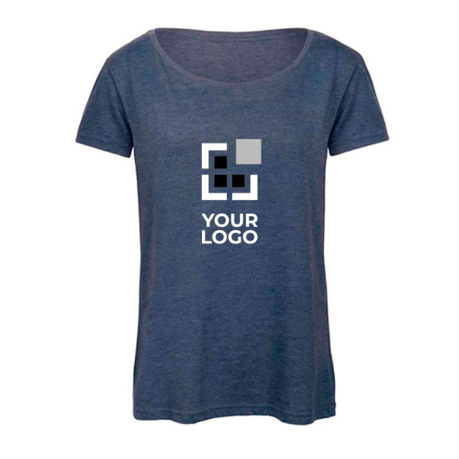 Damen-T-Shirt aus Polyester und Baumwolle, 130 g/m2, B&C Ansicht mit Druckbereich