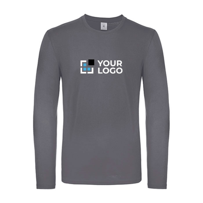 Langärmliges Herren-T-Shirt aus Baumwolle, 145 g/m2, B&C Ansicht mit Druckbereich