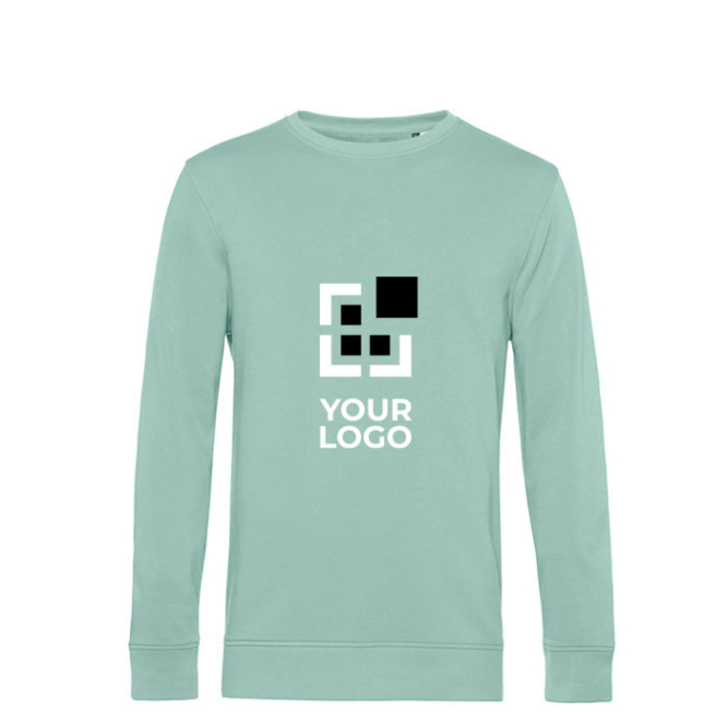 Rundhals-Sweatshirt aus Bio-Baumwolle, 280 g/m2, B&C Ansicht mit Druckbereich