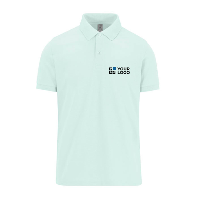 Klassisches Unisex-Kurzarm-Poloshirt aus Baumwolle, 180 g/m2, B&C Ansicht mit Druckbereich