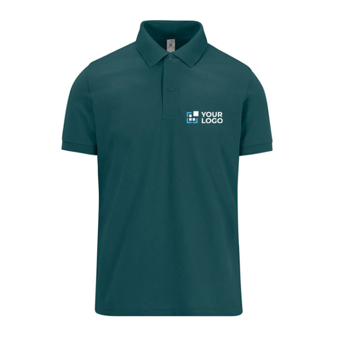 Unisex-Basic-Kurzarm-Poloshirt aus Baumwolle, 210 g/m2, B&C Ansicht mit Druckbereich