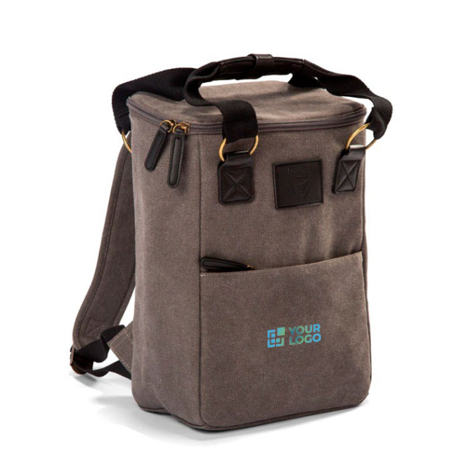 Eleganter isothermer Canvas-Rucksack mit Taschenfunktion, 10 L Ansicht mit Druckbereich