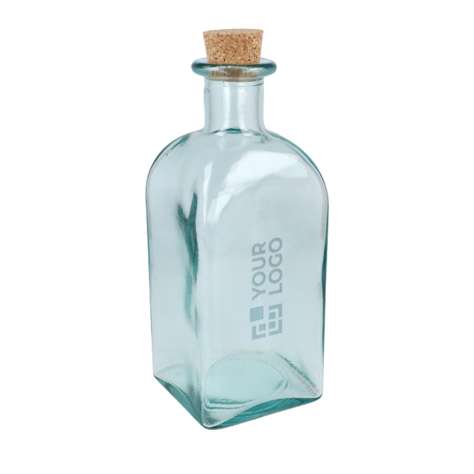 Quadratische Glasflasche aus Europa mit Verschluss 1 L