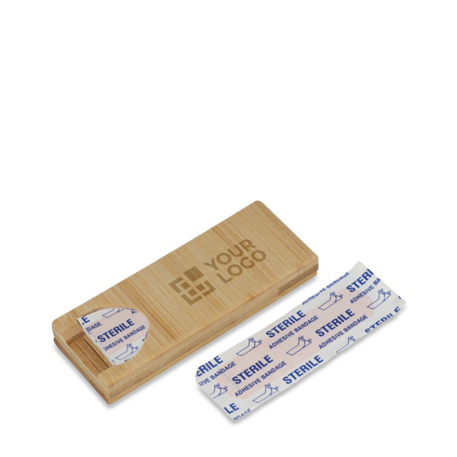 Bambus-Etui mit 10 Pflastern für Erste Hilfe
