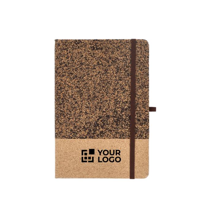 A5-Notizbuch mit Kork- und Cover aus Kaffeeschalen, liniert