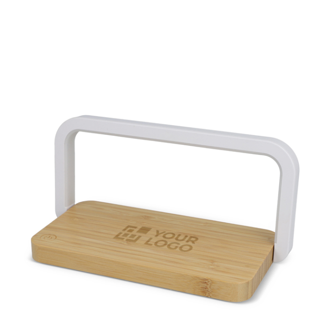 Kabelloses Bambus-Ladepad mit Licht 15 W