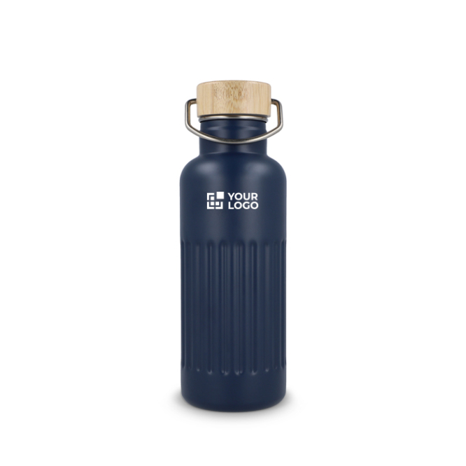 Isolierflasche mit Bambusdeckel und Henkel, 500 ml