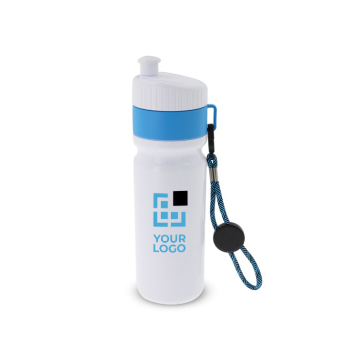 Sportflasche mit Farbdetails und Schlaufe, BPA-frei, 500 ml Ansicht mit Druckbereich