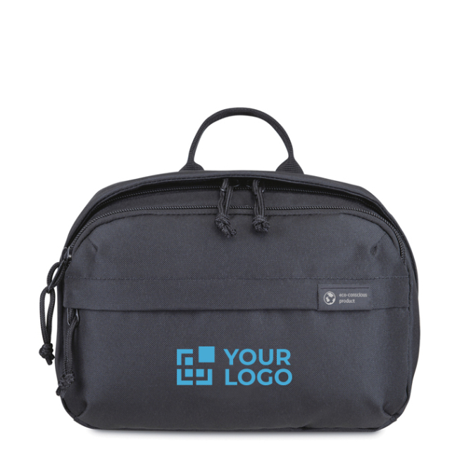 Kulturbeutel aus RPET mit Tragegriff und großem Stauraum