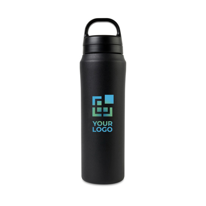 Wasserflasche aus recyceltem Edelstahl mit Doppeldeckel, 470 ml