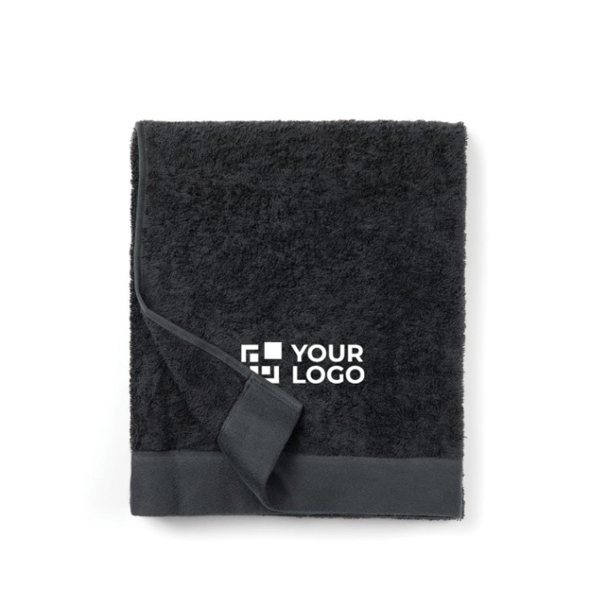 Handtuchset aus Baumwolle und Tencel, 90 x 150 cm mit Logo Farbe Beige