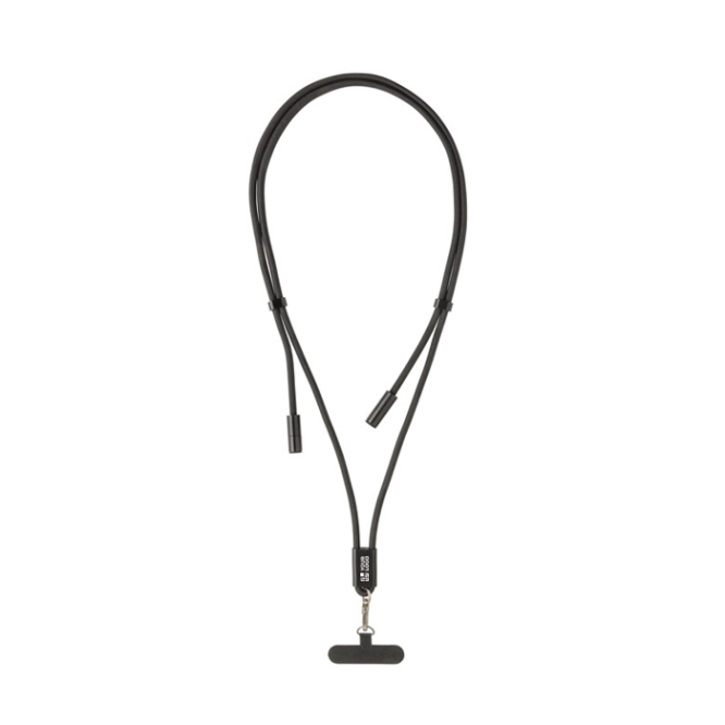 Handykabel mit USB-C aus RPET, mit Nackenband und 60 W Ladeleistung