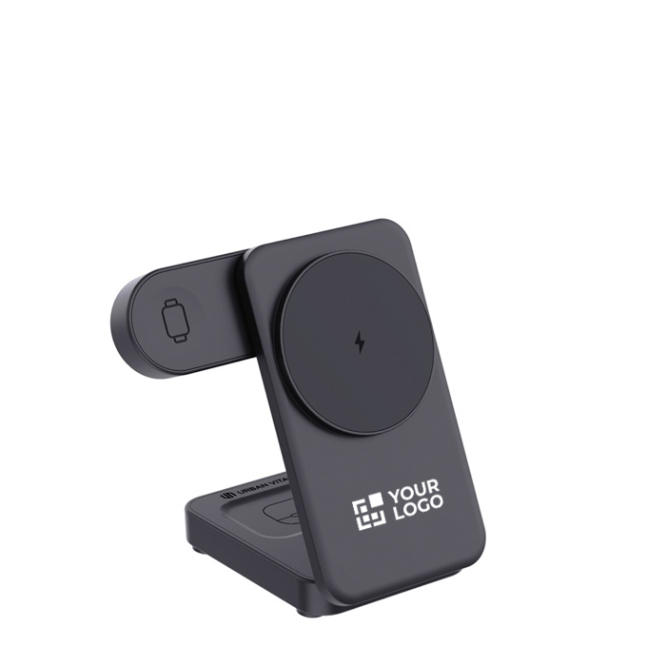 Kabelloses 3-in-1 Ladegerät 15W, magnetisch aus recyceltem Kunststoff