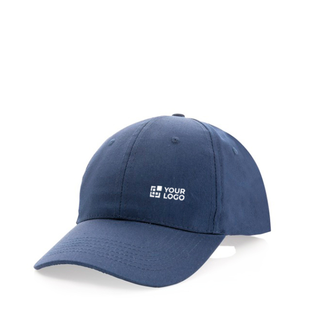 6-Panel-Cap aus recycelter Baumwolle mit Klettverschluss, 190 g/m2