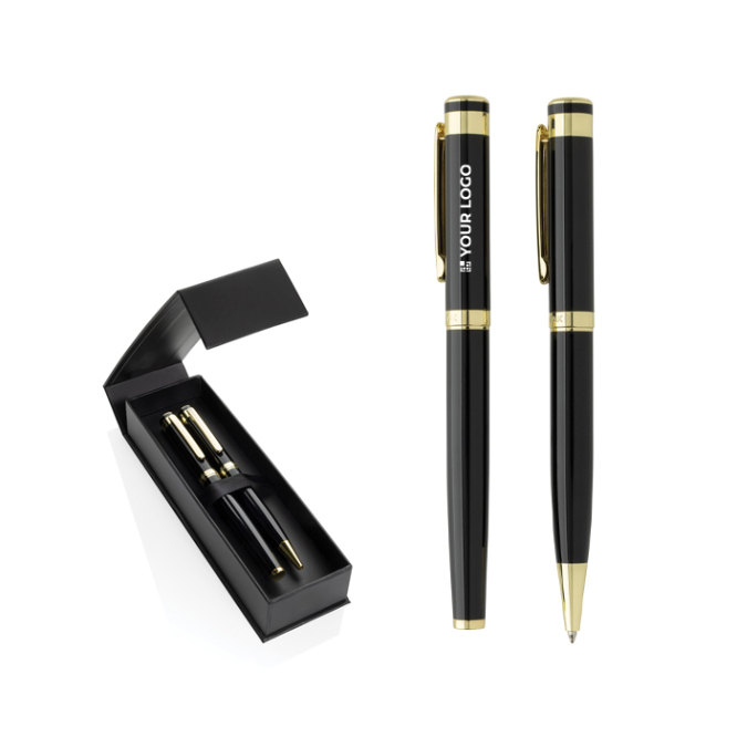 Recyceltes Messing-Kuliset mit goldenen Details, blaue Tinte