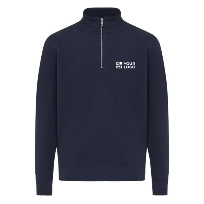 Halbzip-Pullover aus recycelter Baumwolle, IQONIQ Elgon 
