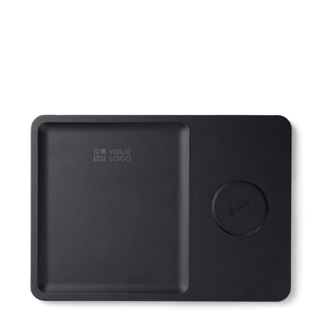 Nachhaltiges kabelloses Desktop-Ladegerät mit Organizer-Ablage