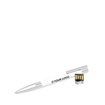 Individueller USB-Kugelschreiber aus Gummi und Metall, Made in Europe