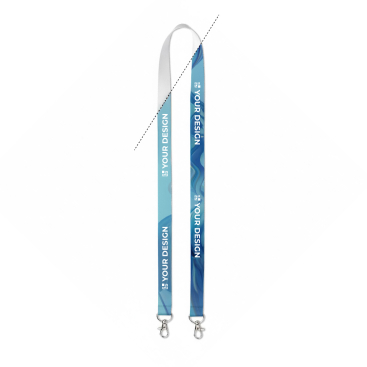 Individuell gefertigtes RPET Lanyard mit zwei Karabinern oder Clips