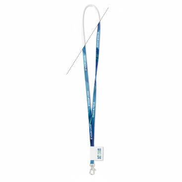 Polyester-Lanyard mit eingenähter Etikette und Karabiner