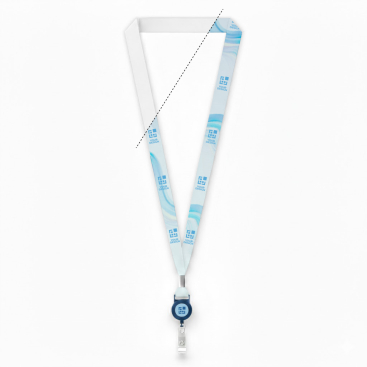 Individuell gefertigtes Kartenhalter Lanyard aus RPET mit Metalldetail