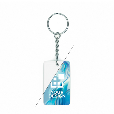 Rechteckiger PVC Schlüsselanhänger mit vorprogrammiertem NFC