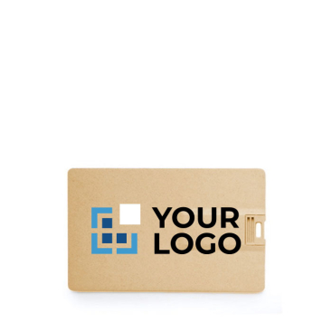 Personalisierbarer USB Stick in einer Stroh Karte
