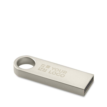 Personalisierbarer Mini USB Stick aus Zink mit Aufhänge Detail