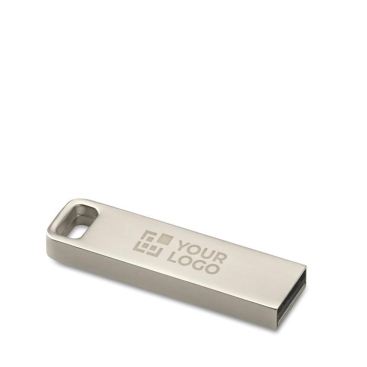 Personalisierbarer kleiner USB Stick aus Zink mit rechteckigem Detail