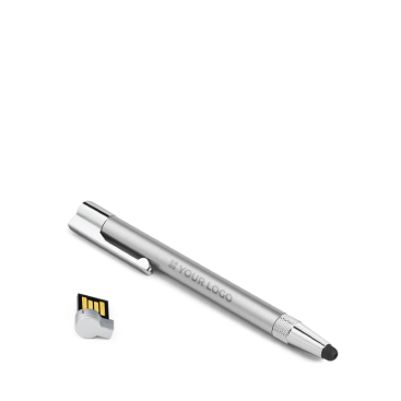 Aluminium USB Kugelschreiber mit Touch Spitze und schwarzer Tinte