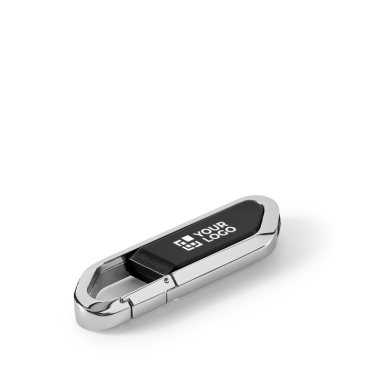 Ausziehbarer USB Stick aus Edelstahl mit Karabiner