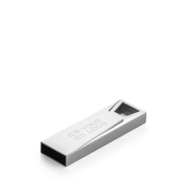 Mini Aluminium USB Stick in satiniertem Chrom