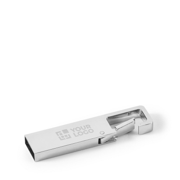 Rechteckiger Metall USB Stick mit Karabiner