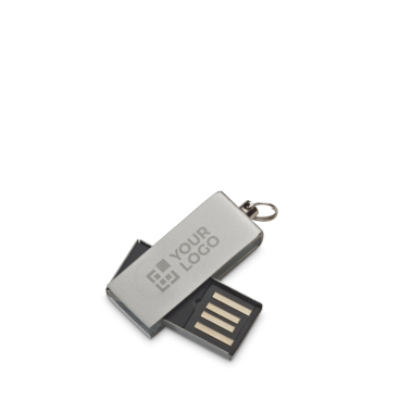 Personalisierbarer Aluminium USB Stick mit farbigem drehbarem Clip