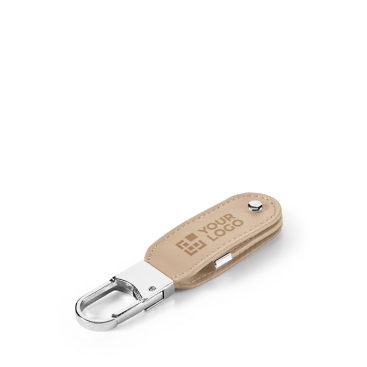 Personalisierbarer USB Stick aus PU Leder mit Karabinerhaken