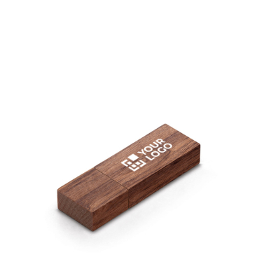 Personalisierbar USB Stick mit Walnussholzgehäuse und Schutzkappe
