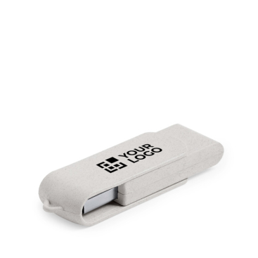 Personalisierbarer drehbarer Eco USB Stick aus Weizenfaser