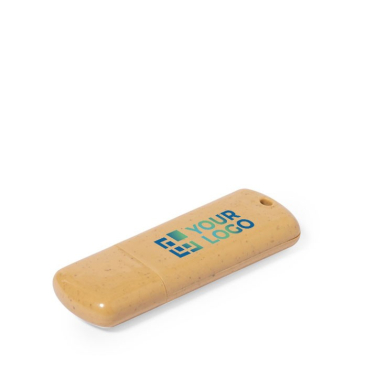 Ökologischer USB Stick aus Weizenstroh, personalisierbar, quadratisch