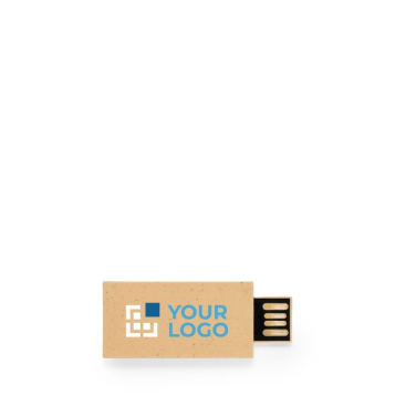 Ökologischer USB Stick aus Weizenstroh, personalisierbar, quadratisch