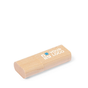 Personalisierbarer USB Stick mit Bambuskörper und Schutzkappe