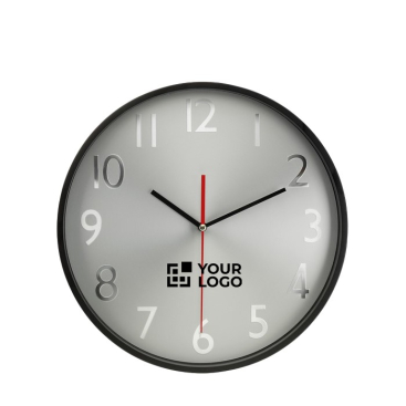 Attraktive analoge Designer-Wanduhr aus Aluminium und Kunststoffglas