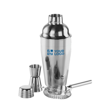 Cocktail-Set mit Shaker, Messbecher und Barsieb aus Edelstahl, 500 ml